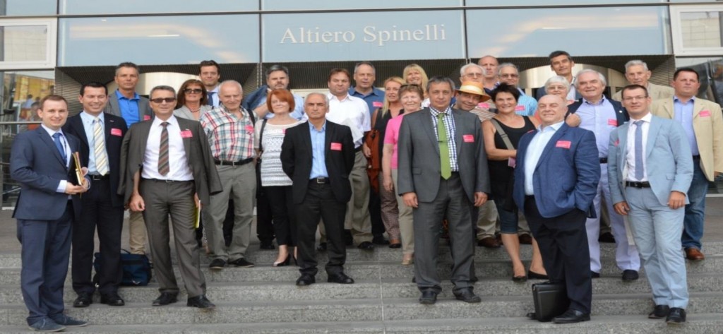 WKO group on the steps of the European Parliament